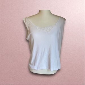 STEVE Cotton Tank Top Lace Trim Size 1X